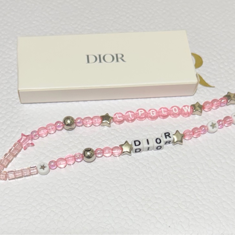 Dior Pink Beaded Phone Charm